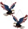 2 Pcs Patriotic Eagle Door Wreaths, 4th of July Wooden Hanging Signs, 250th Anniversary Eagle Wall Plaques for Memorial Day, Indoor Outdoor Americana Decor